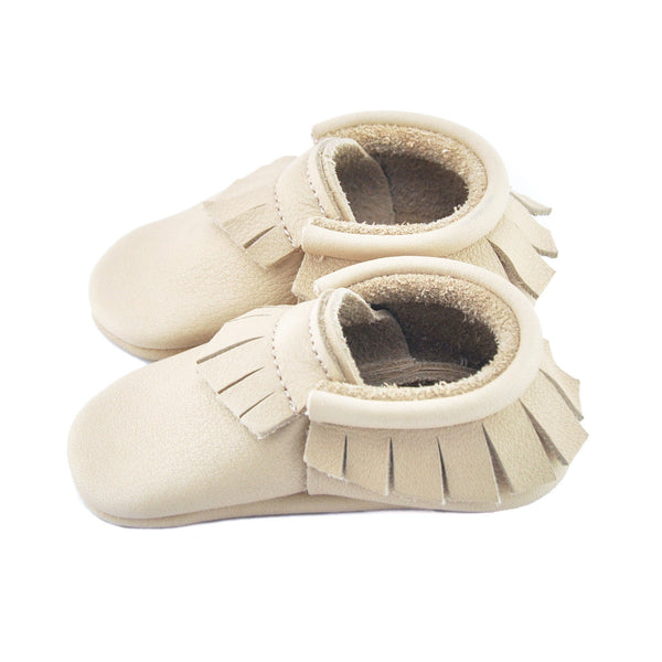 Nude-Little Lambo vegetable tanned baby moccasins